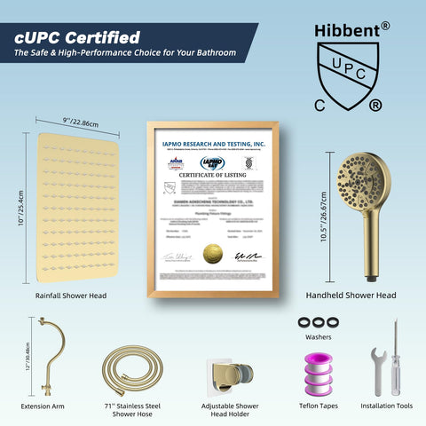 Hibbent high-pressure rainfall head delivers strong water flow for spa-like rinses