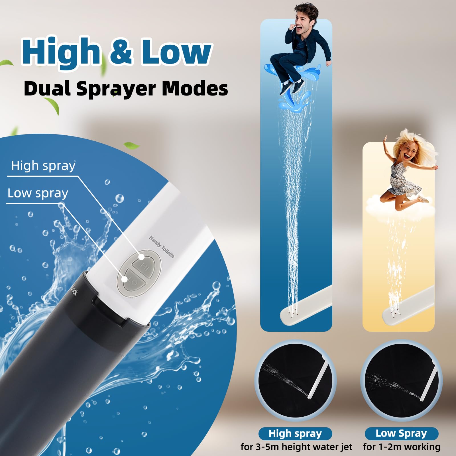 Hibbent high-pressure sprayer delivering a strong cleansing jet.