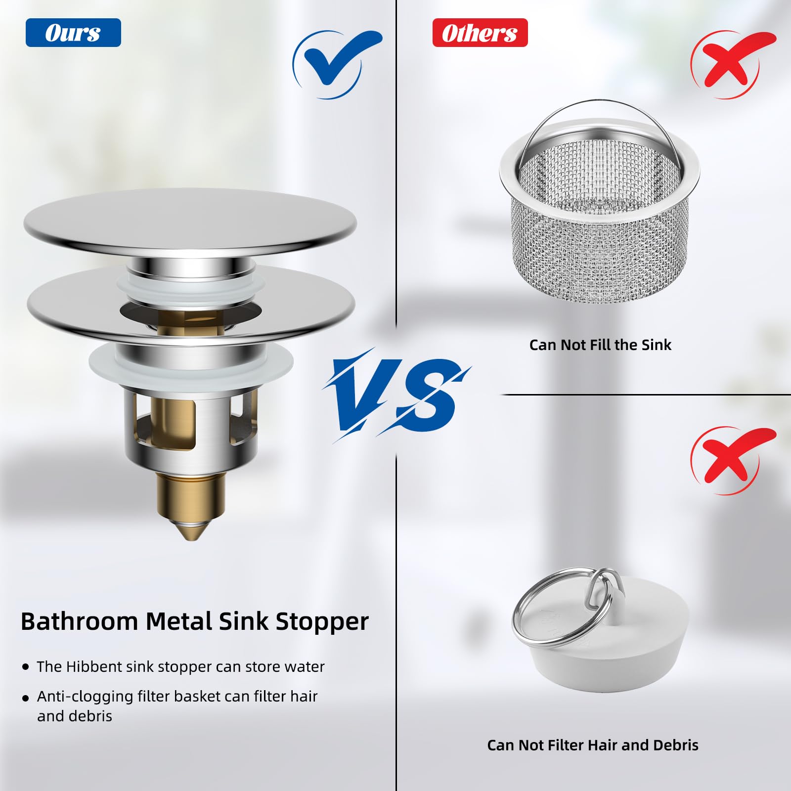 Hibbent included O-rings pack ensures versatile fit for standard drains.