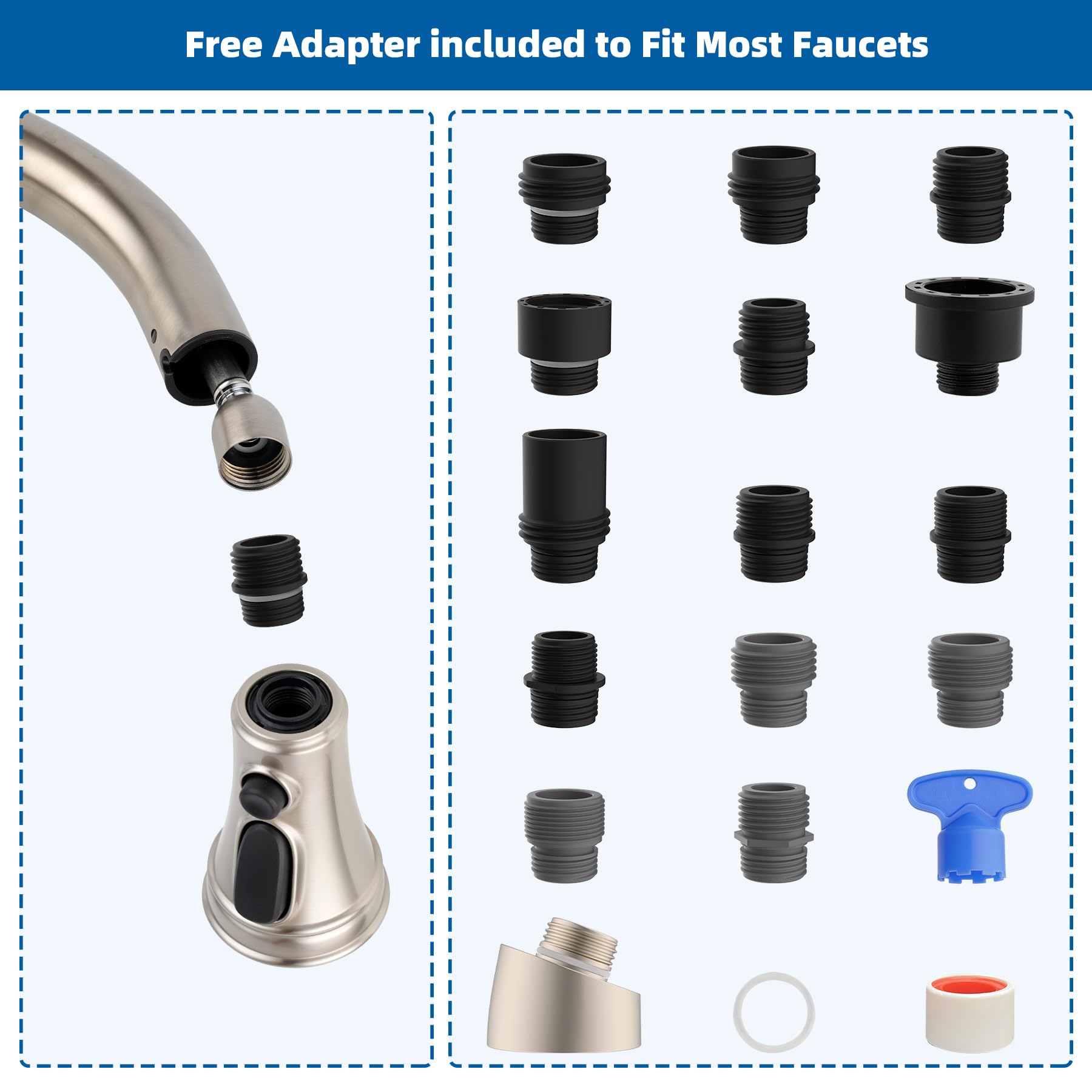 Hibbent leak-proof spray head ensuring steady water flow.
