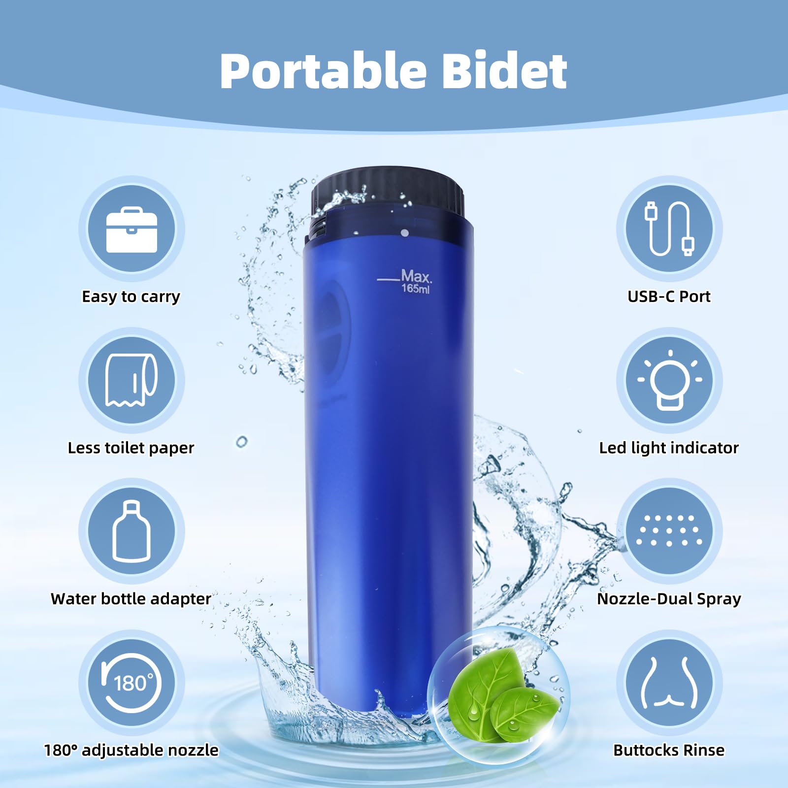 Hibbent low-pressure flush provides gentle cleansing for sensitive areas.