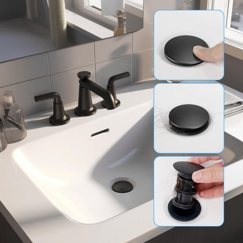 Hibbent matte black finish adds modern bathroom style