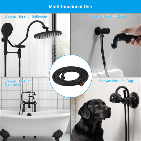 Hibbent matte-black finish adds a sleek look and corrosion protection in wet bathrooms.