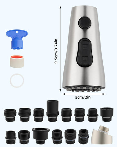 Hibbent easy-install spray head ready for quick swap without tools.
