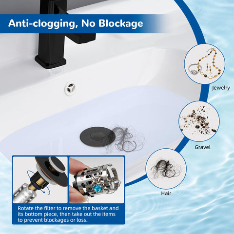 Hibbent pop-up stopper with brass bullet core for easy drain control