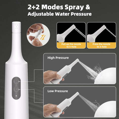 Hibbent portable bidet with four spray modes for customizable cleansing