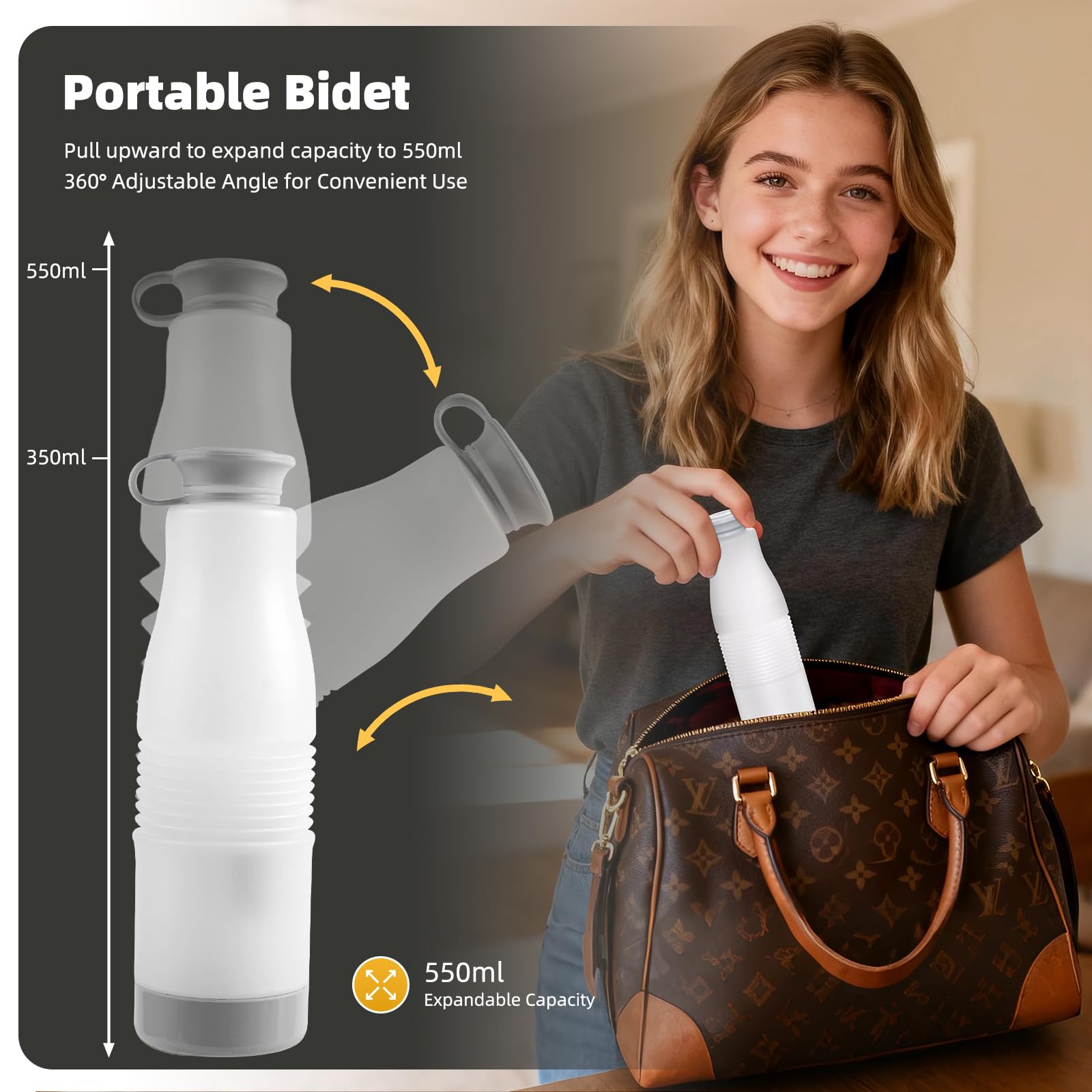Hibbent portable bidet with IPX7 waterproof design for rugged travel