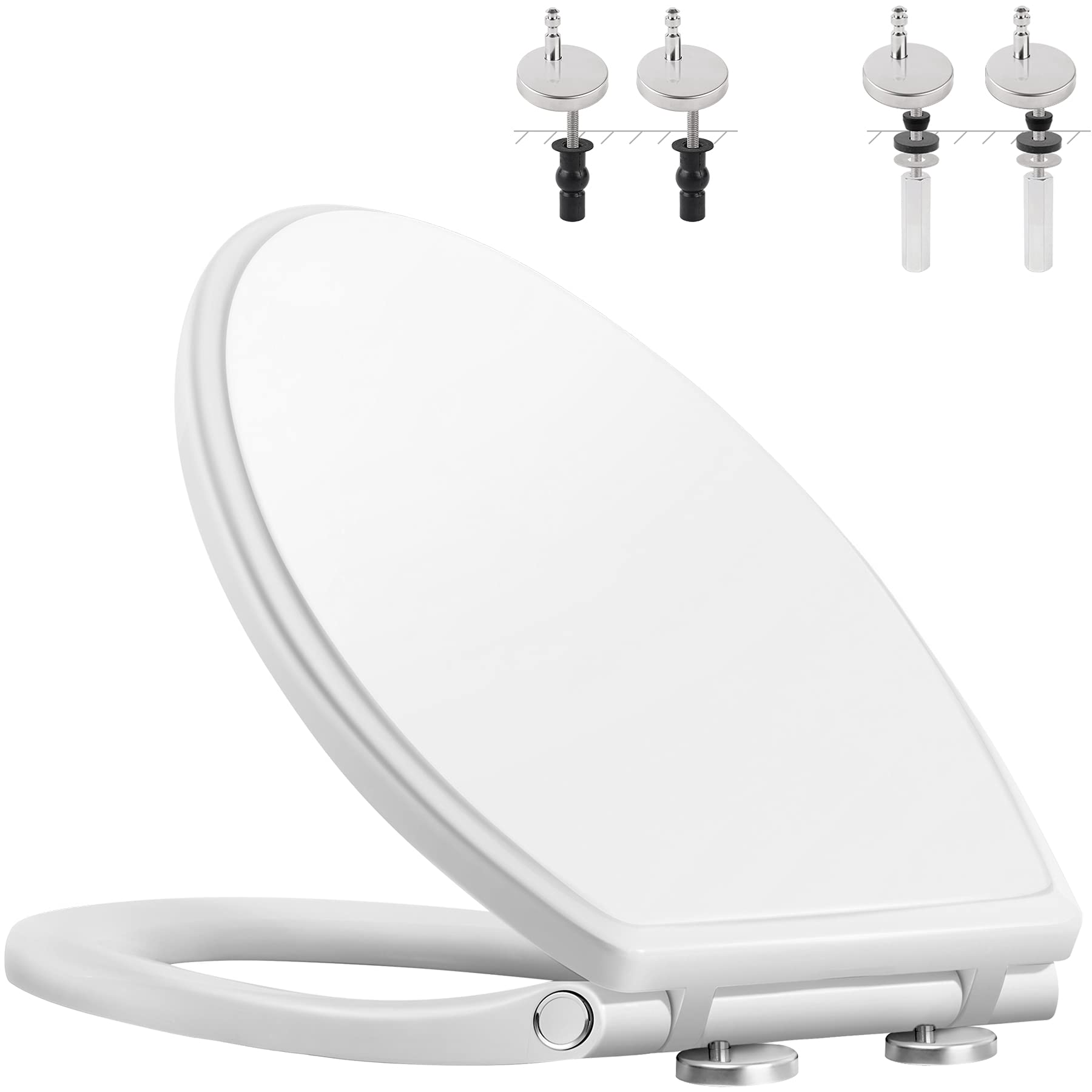 Hibbent premium elongated seat with quick-release for easy cleaning.