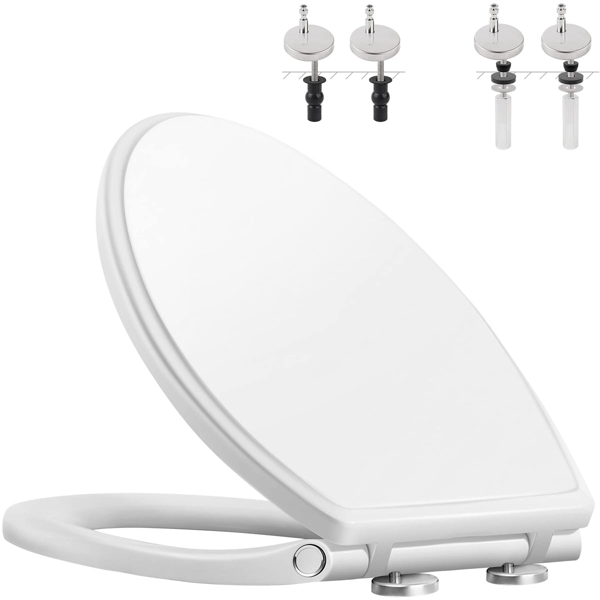 Hibbent premium elongated seat with quick-release for easy cleaning.