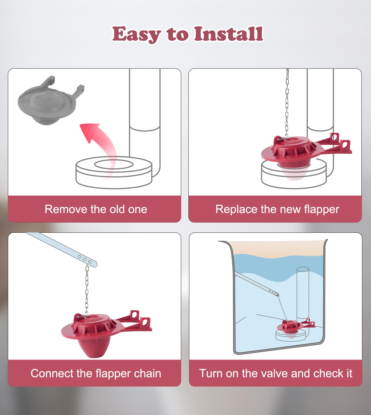 Hibbent premium rubber flapper provides a flexible seal for consistent operation.