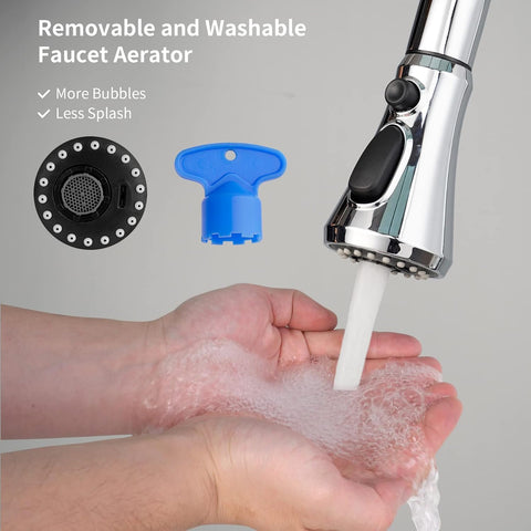 Hibbent pull-down spray head easy install no tools required