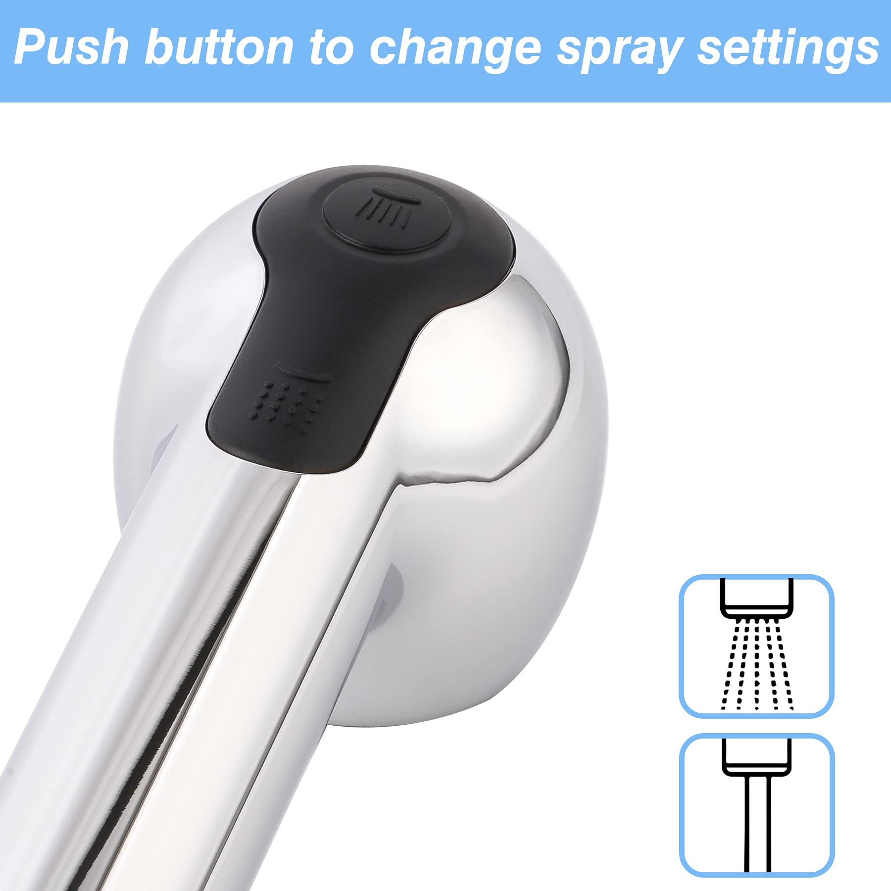 Hibbent pull-out head for modern kitchens with durable chrome finish
