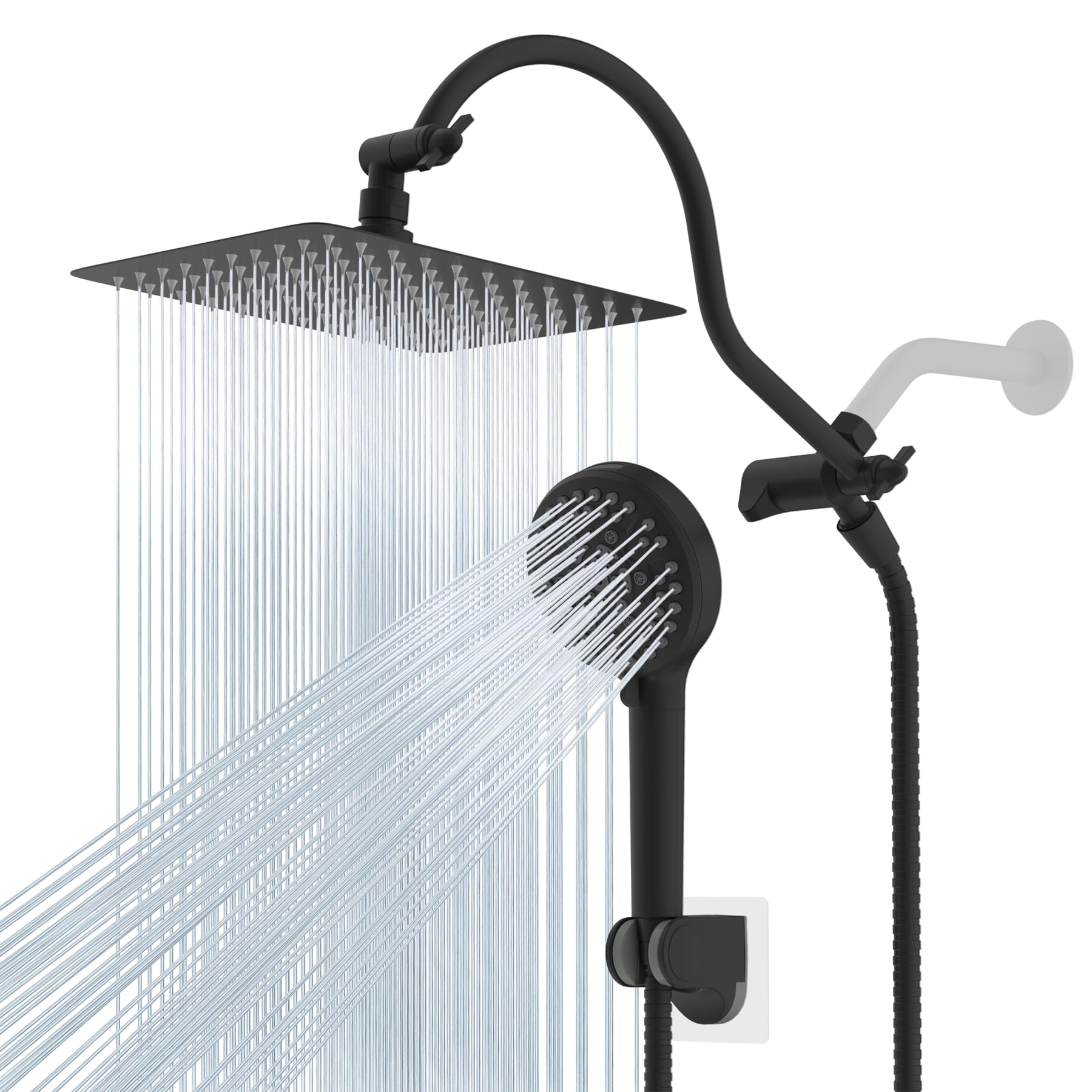 Hibbent rain shower head delivers spa-like rainfall with 110 jets.