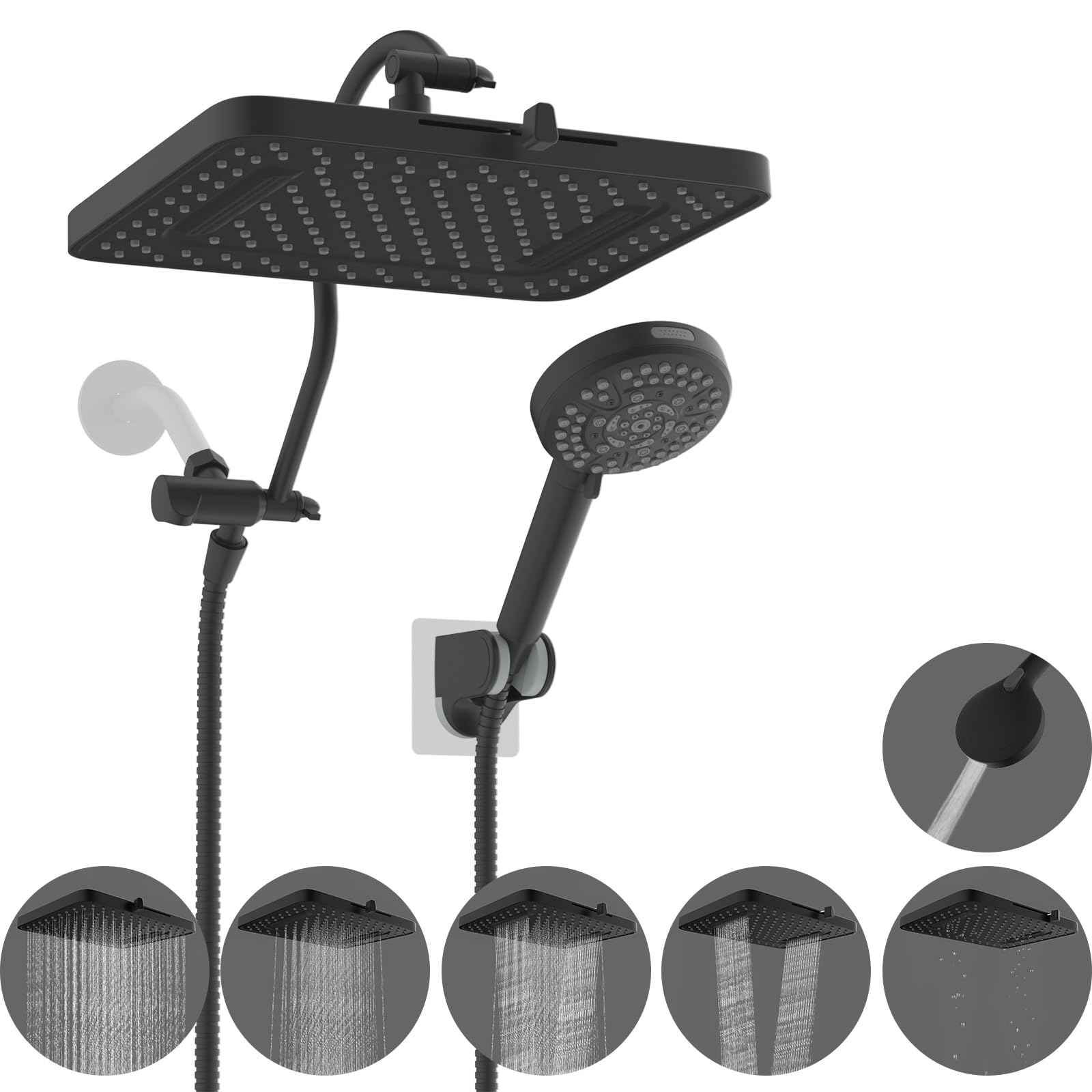 Hibbent rainfall 13-inch showerhead delivers wide coverage for a luxurious, immersive shower.