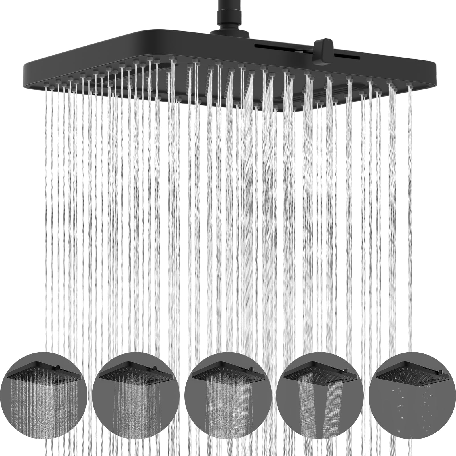 Hibbent 13-inch rainfall shower head with broad coverage for a spa-like feel