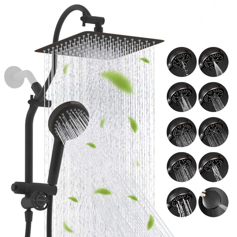 Hibbent 10-inch rainfall showerhead offers expansive coverage for a spa-like shower.