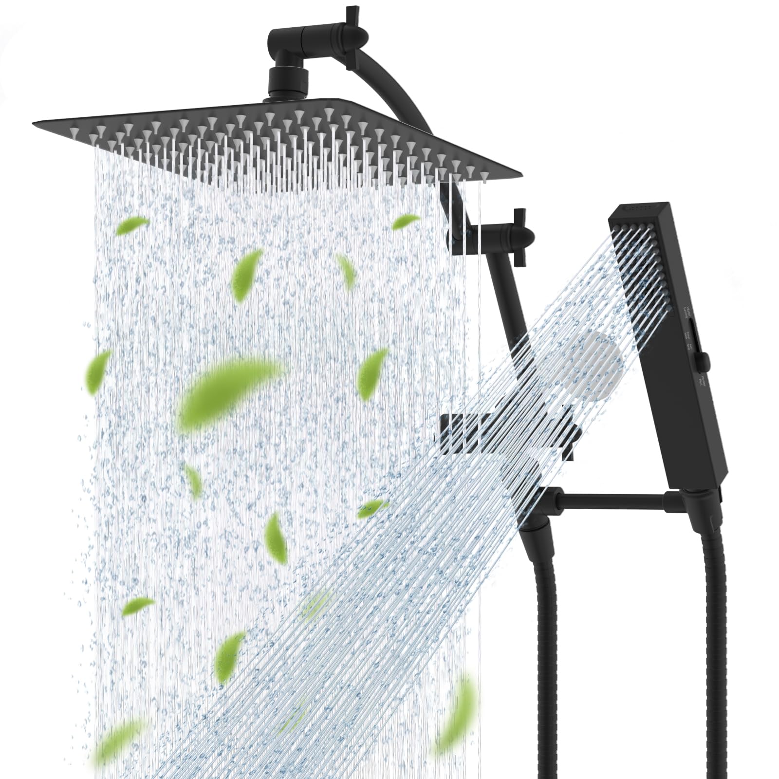Hibbent rainfall showerhead 10x9 inch delivers broad, luxurious coverage