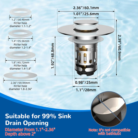 Hibbent rapid-drainage mode clears the sink quickly after use.