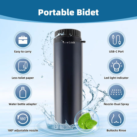 Hibbent rechargeable travel bidet with USB charging for outdoor use.