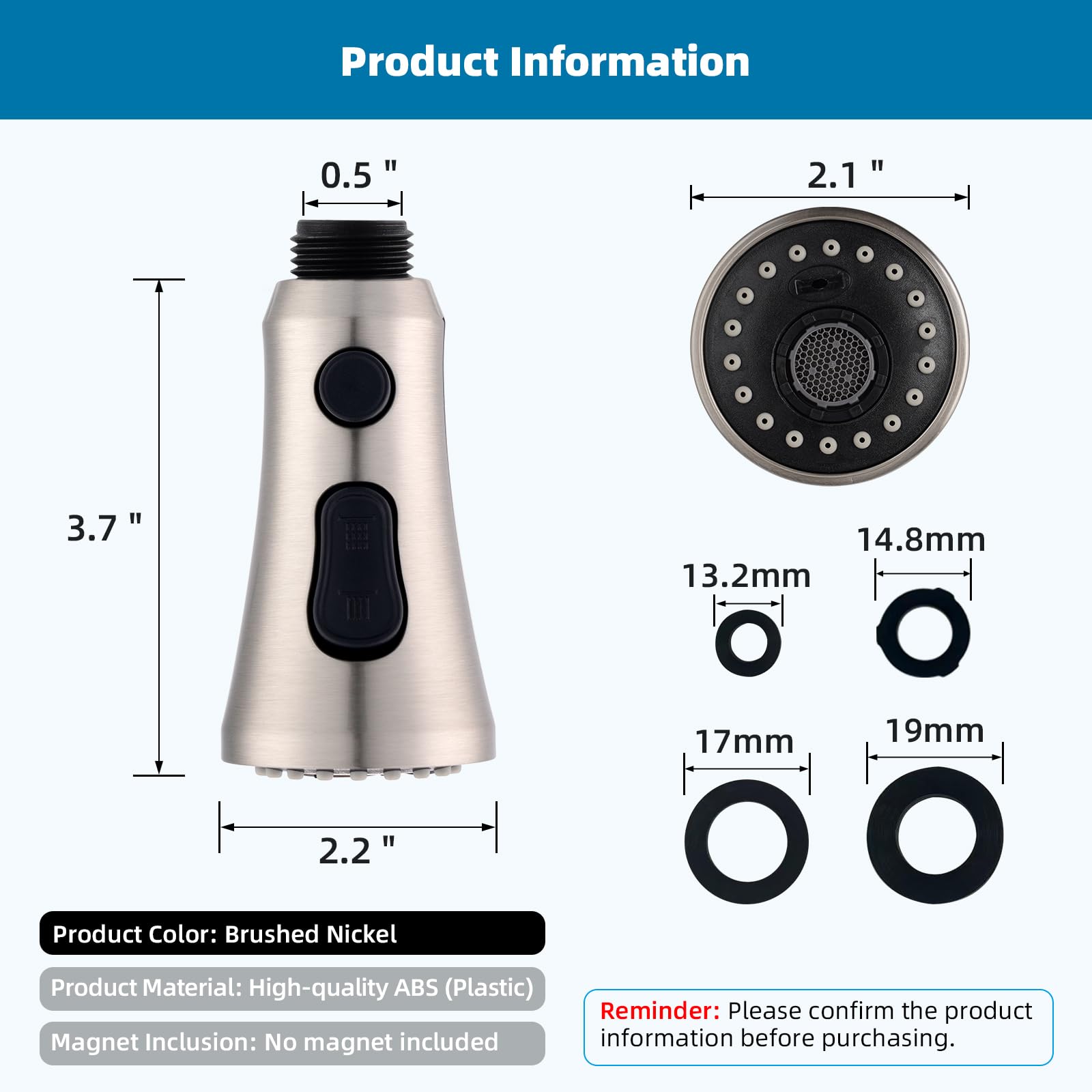 Removable aerator key included for quick cleaning and maintenance.