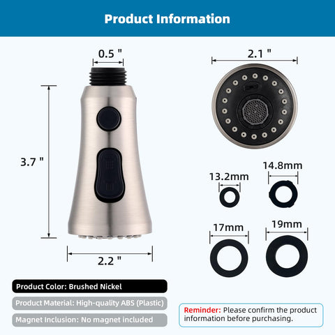 Removable aerator key included for quick cleaning and maintenance.
