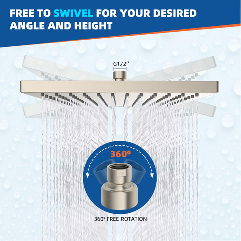 Self-cleaning silicone nozzles on Hibbent head reduce mineral buildup for easy maintenance