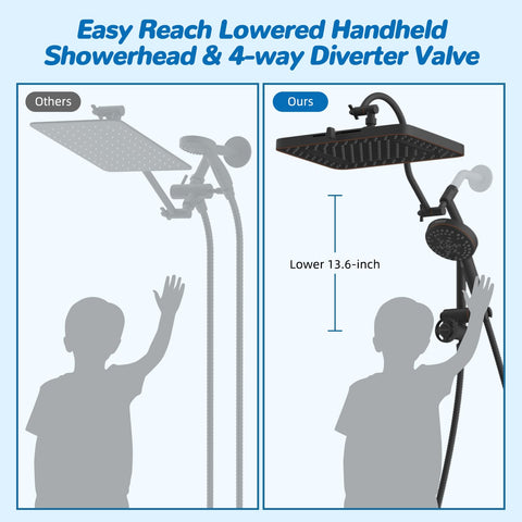 Hibbent curved extension arm enabling easy height adjustment and alignment