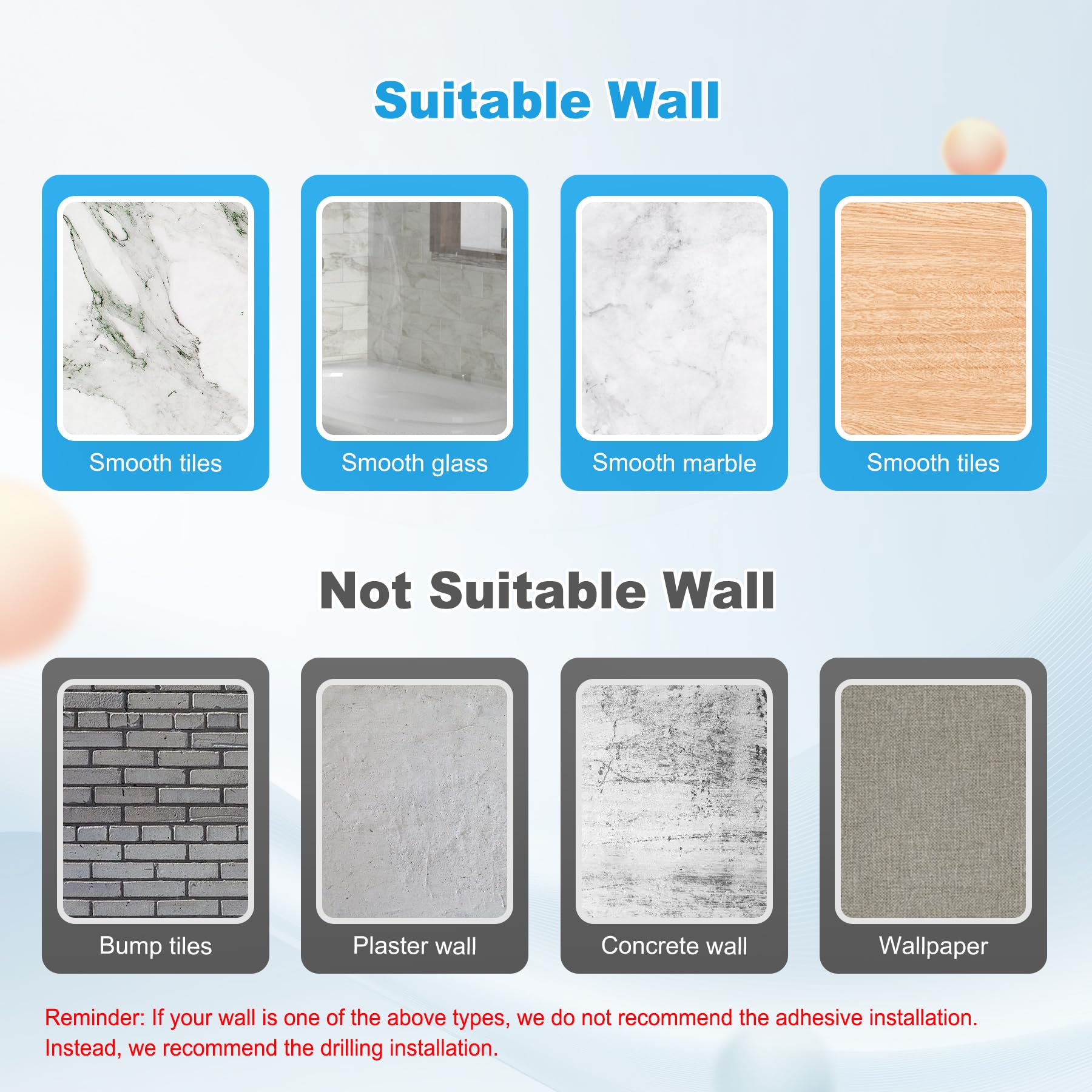 hibbent shower head holder on smooth surfaces with strong adhesion.
