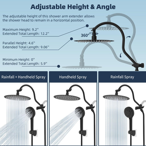 Hibbent wall mount holder keeps showerhead secure during use