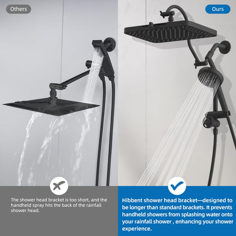 Shower head holder from Hibbent for easy height and angle adjustment.