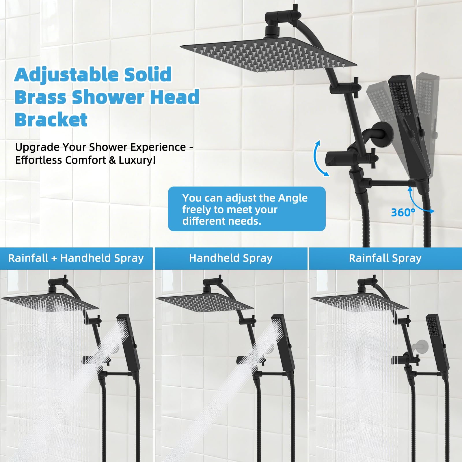 Hibbent shower holder bracket for stable positioning