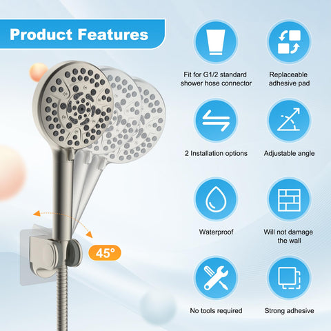 Hibbent wall-mount close-up highlighting strong adhesive on a smooth surface