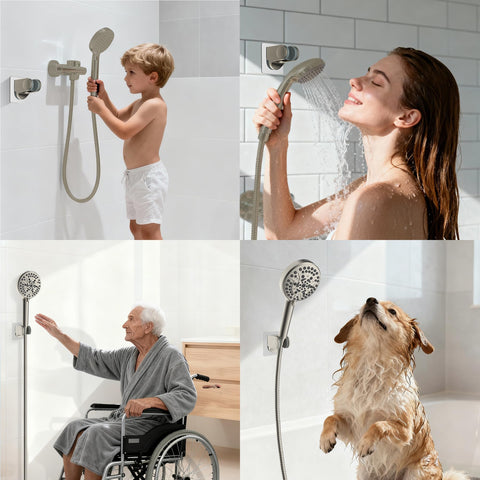 Hibbent wall-mounted setup on tile or glass surface