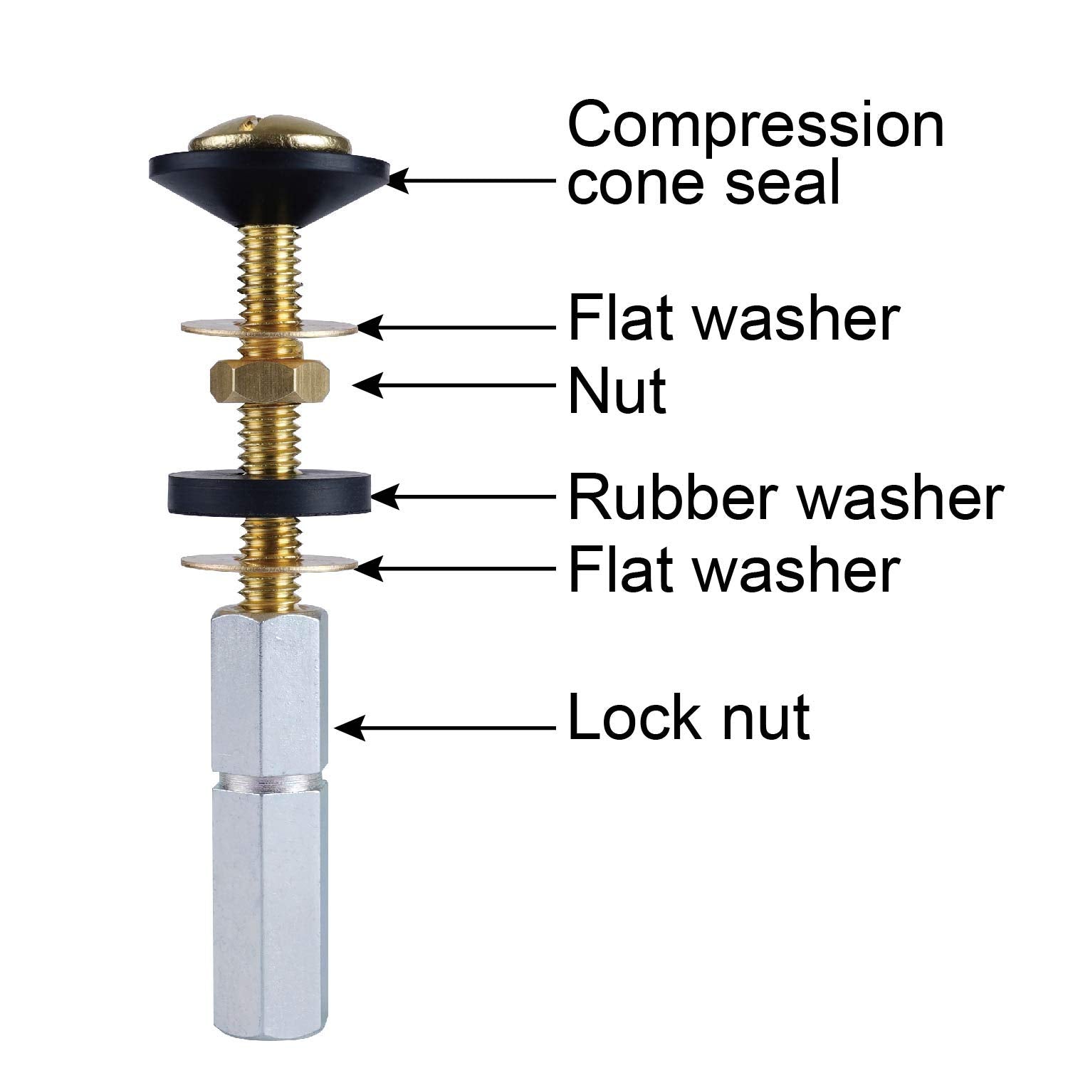 Hibbent solid brass toilet bolts offer rust resistance and durability.