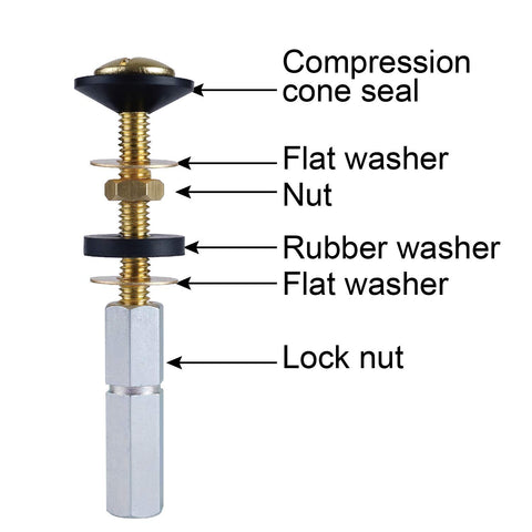 Hibbent solid brass toilet bolts offer rust resistance and durability.