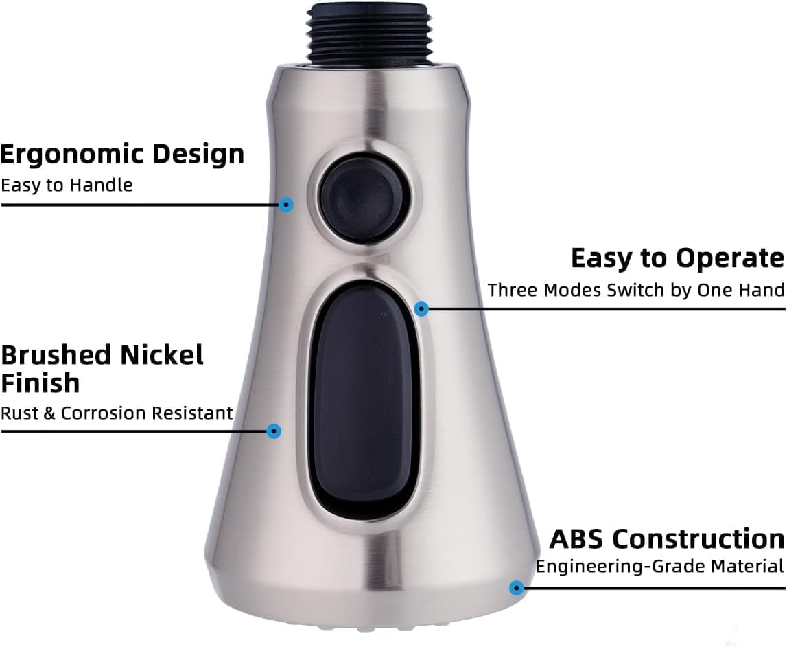 Hibbent spray head includes 15 adapters to fit common faucet hoses.