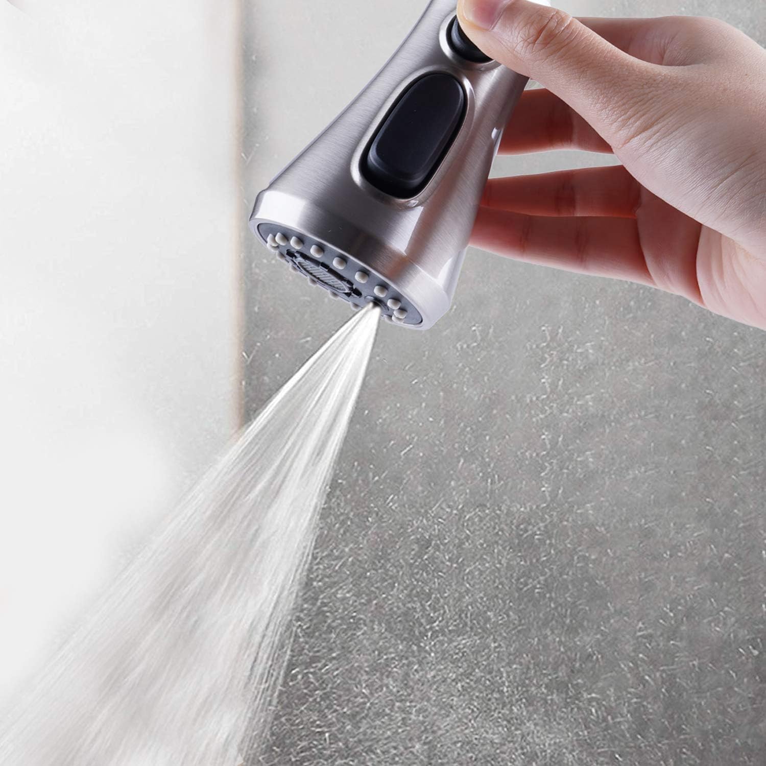 Brushed nickel finish resists scratches, keeping the kitchen looking polished.