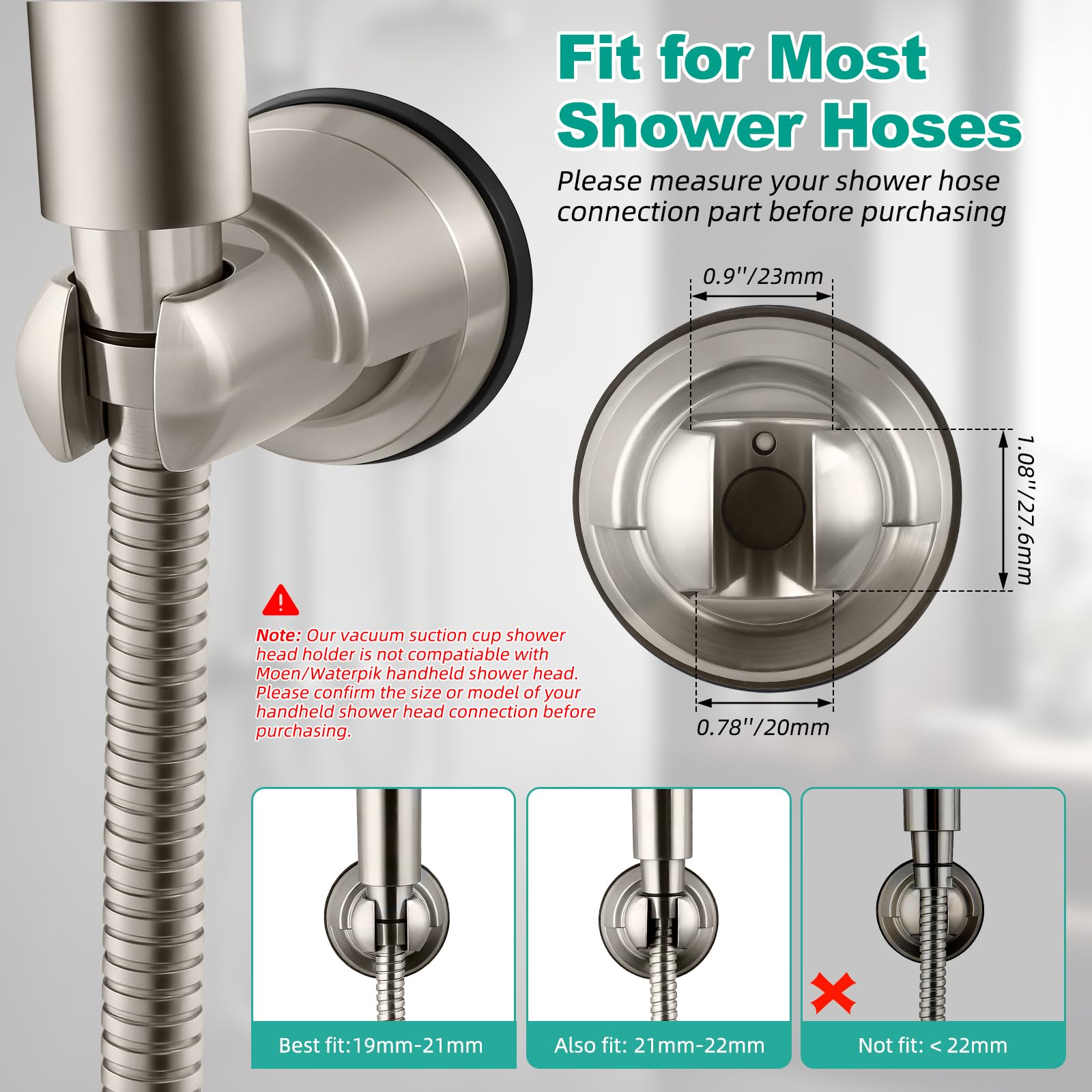Hibbent 2.56-inch suction cup provides secure grip on clean surfaces