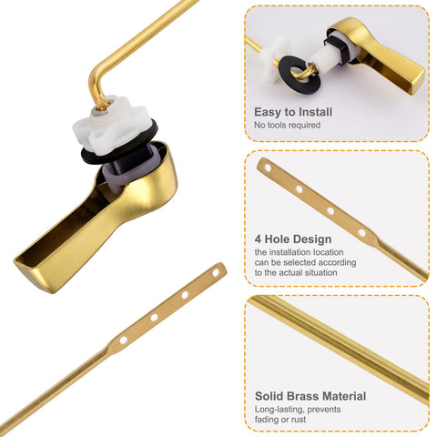Hibbent four-hole adjustable lever fits multiple tank depths