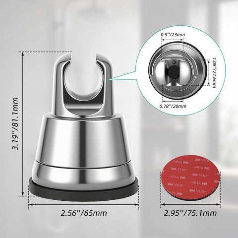 Hibbent two point five six inch suction cup forming a strong seal on smooth surface