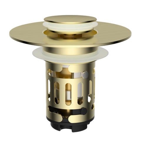 Hibbent Upgraded 3-in-1 sink drain strainer, front view, ready to catch debris.