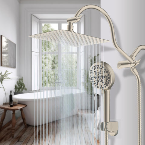 Hibbent upgraded 3-way diverter valve enables independent or combined showering.