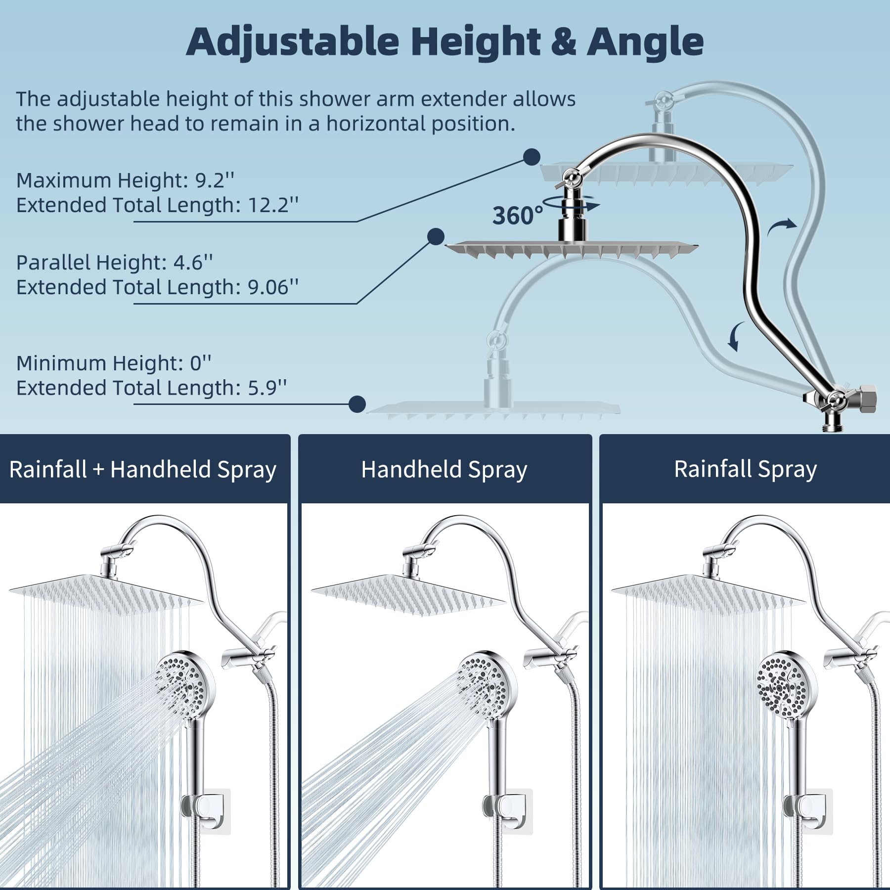 Hibbent washers and Teflon tape simplify installation and prevent leaks.