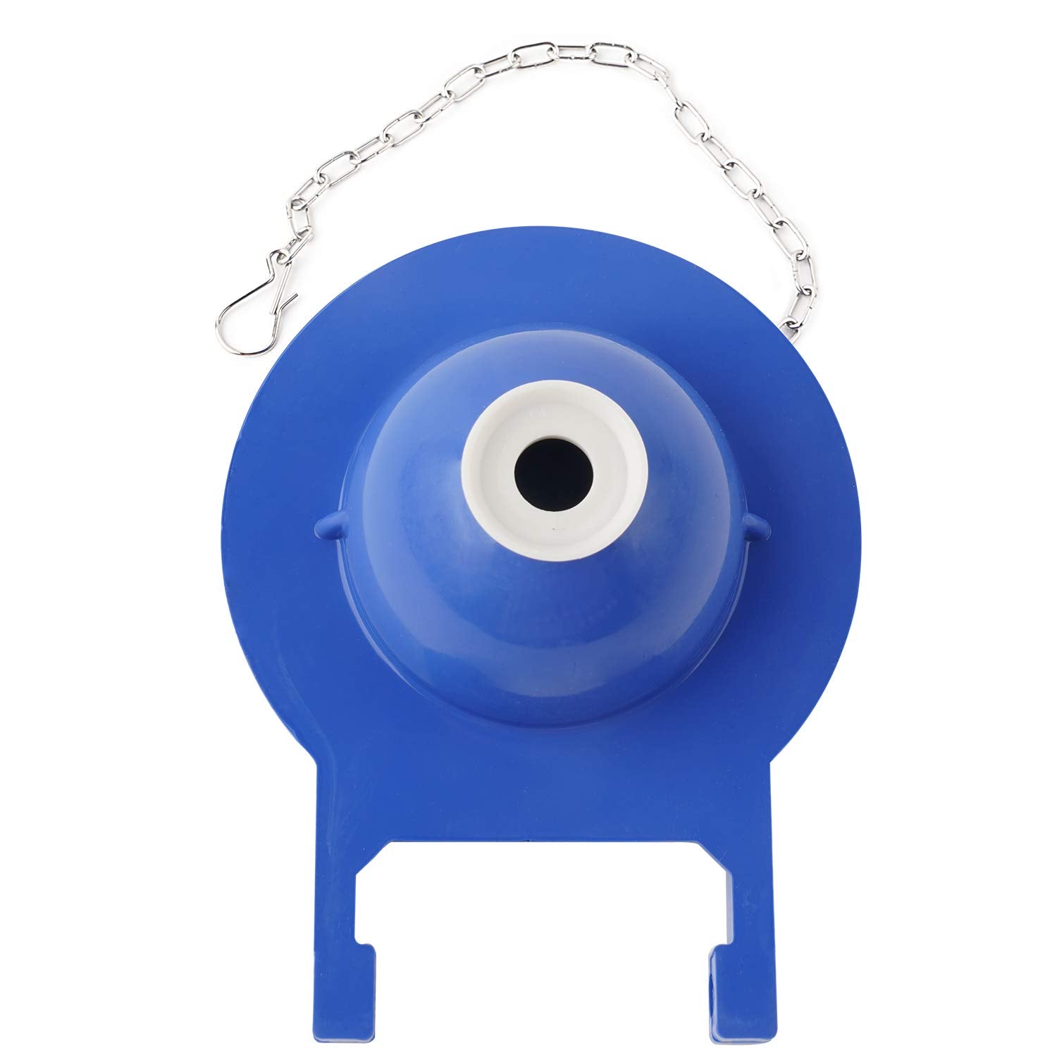Hibbent blue flapper helps conserve water through precise sealing.