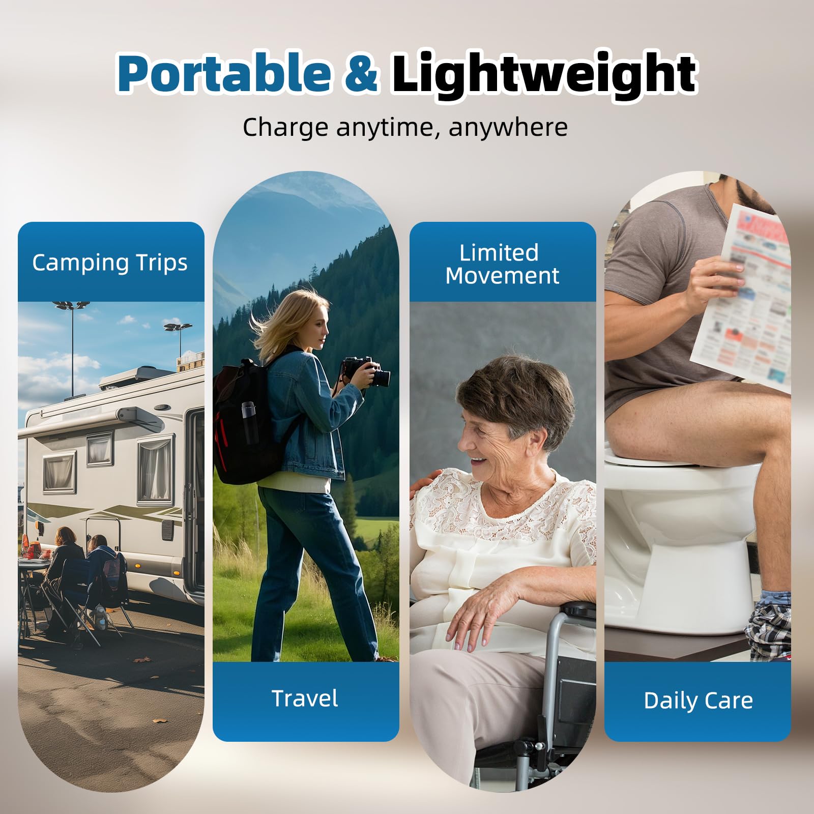 Hibbent waterproof and low-noise operation for home or travel.