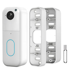 Hibezos Blink doorbell corner mount 15-degree tilt improves viewing angle.