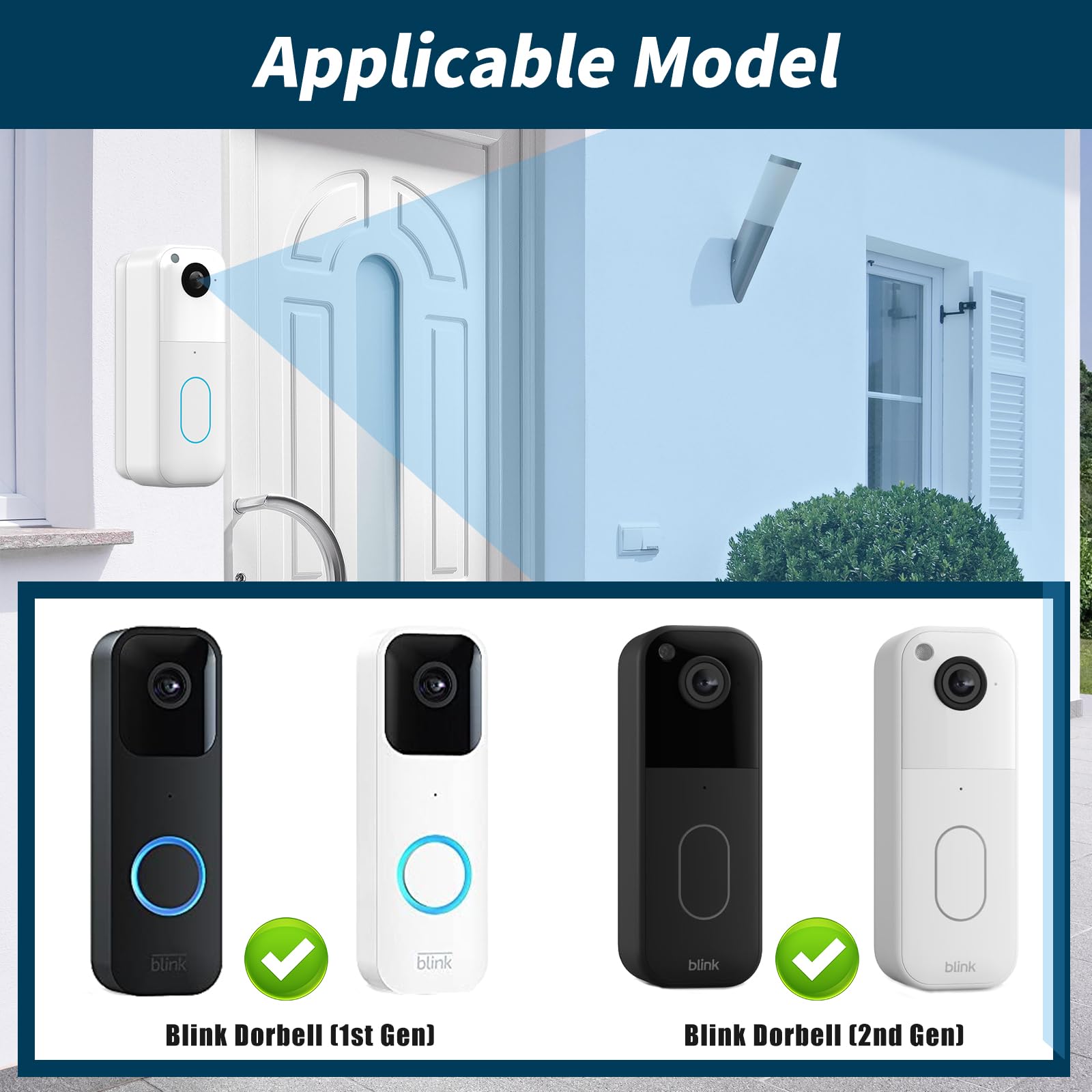 Hibezos Blink doorbell corner mount 30-degree tilt expands coverage.
