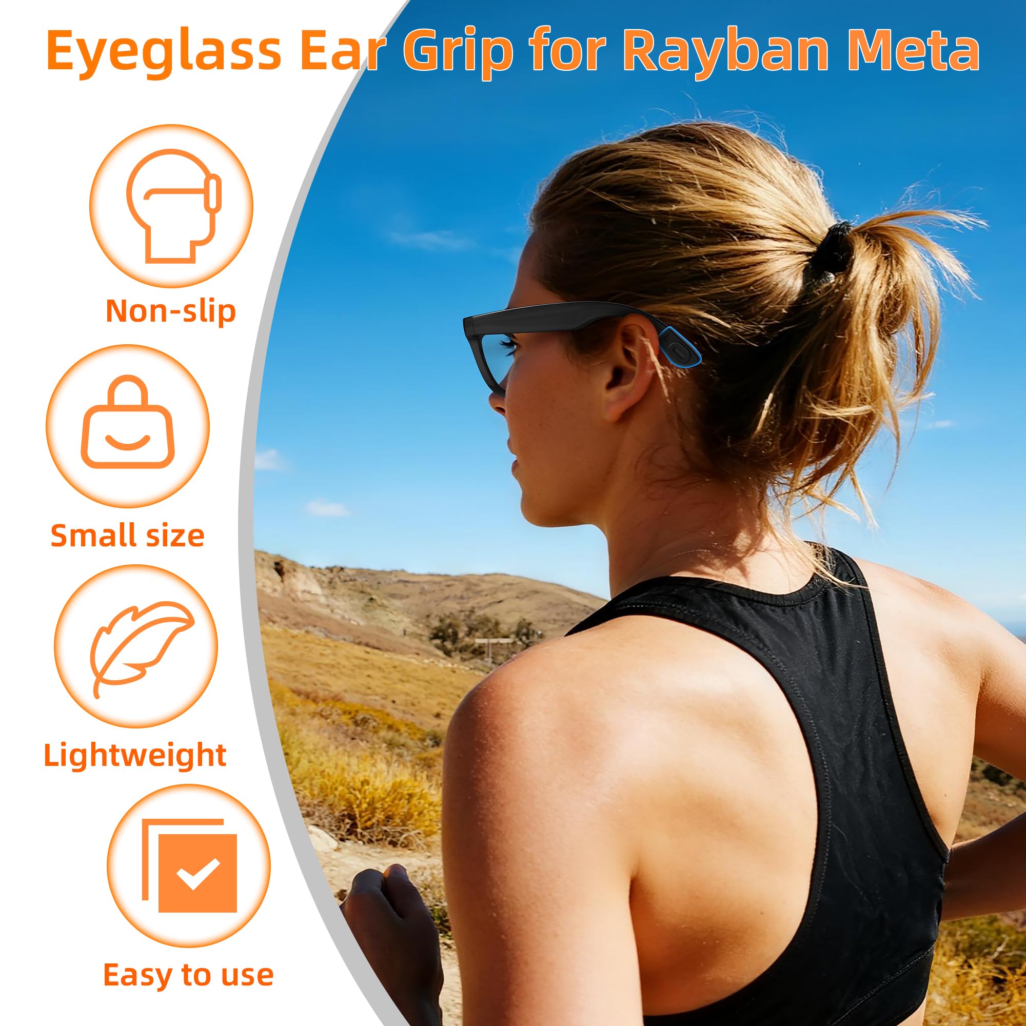 HIBLOKS discreet ear grip on Ray-Ban Skyler offers reliable hold during sports