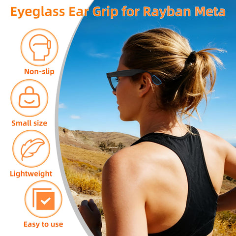 HIBLOKS discreet ear grip on Ray-Ban Skyler offers reliable hold during sports