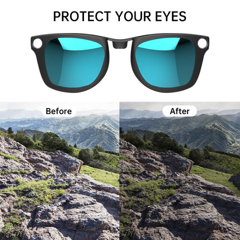 HiBloks Ray-Ban Meta Wayfarer purple clip close-up highlights color options.